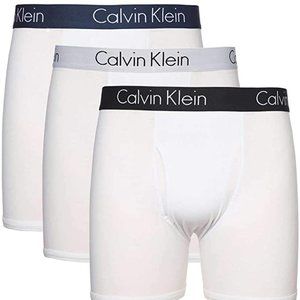 CALVIN KLEIN 3 Pack White Cotton Stretch Boxer‎ Briefs